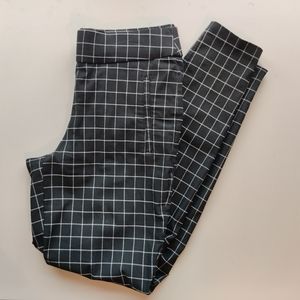 black plaid dress pants